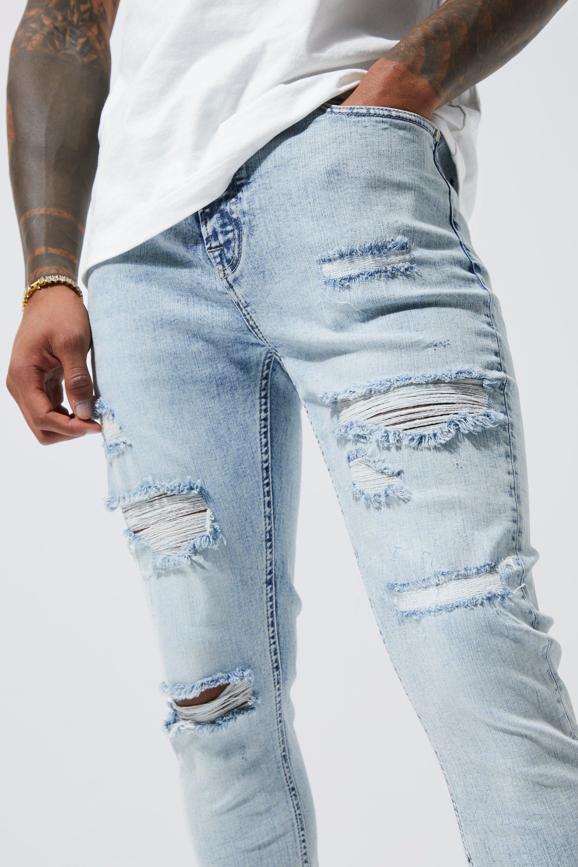 Light blue hot sale stacked jeans